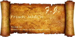 Frisch Jolán névjegykártya