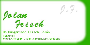 jolan frisch business card