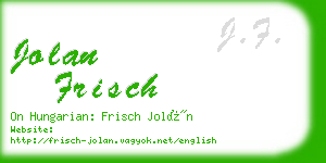 jolan frisch business card